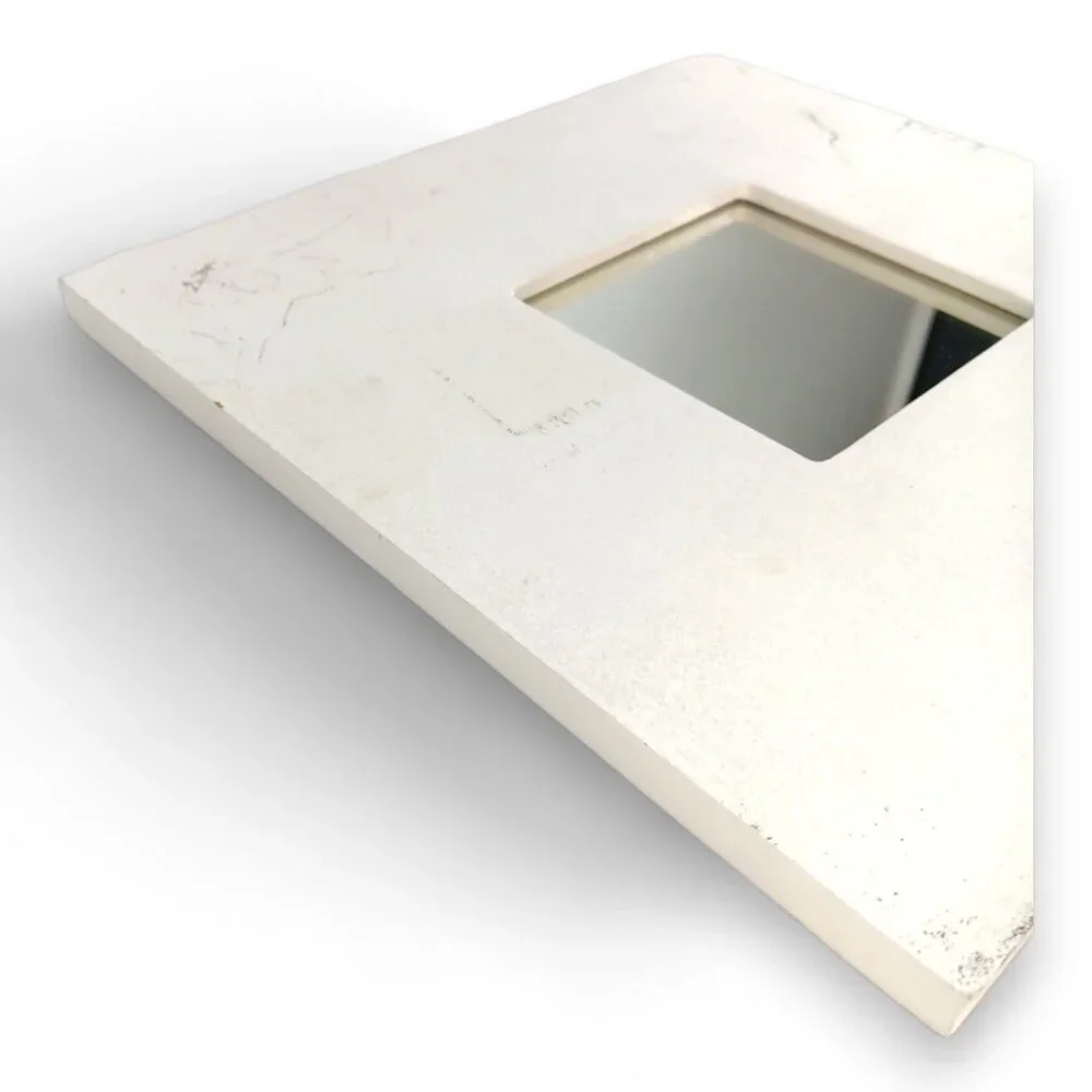 IKEA MALMA Framed Art Mirror- Square-BELIEVE-White-Gray-10x10